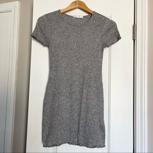 Grey ribbed mini dress